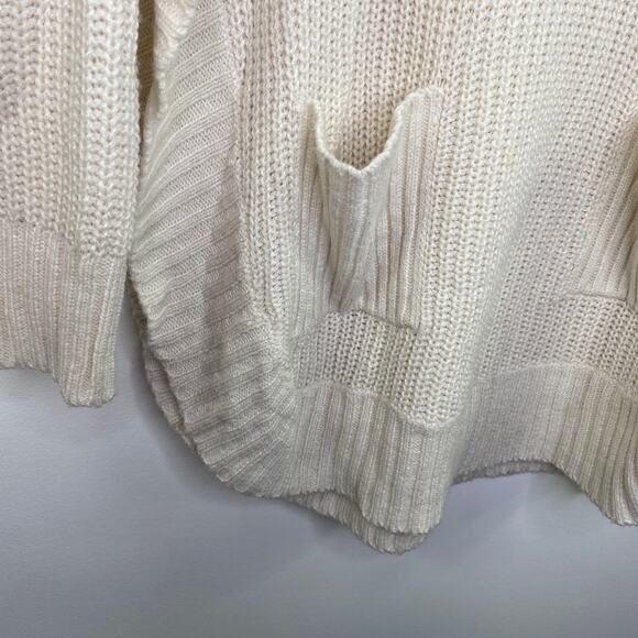 Alya Cream Elbow Patch Long Sleeve Cowl Neck Sweater Women's Size Medium M - Picture 3 of 8